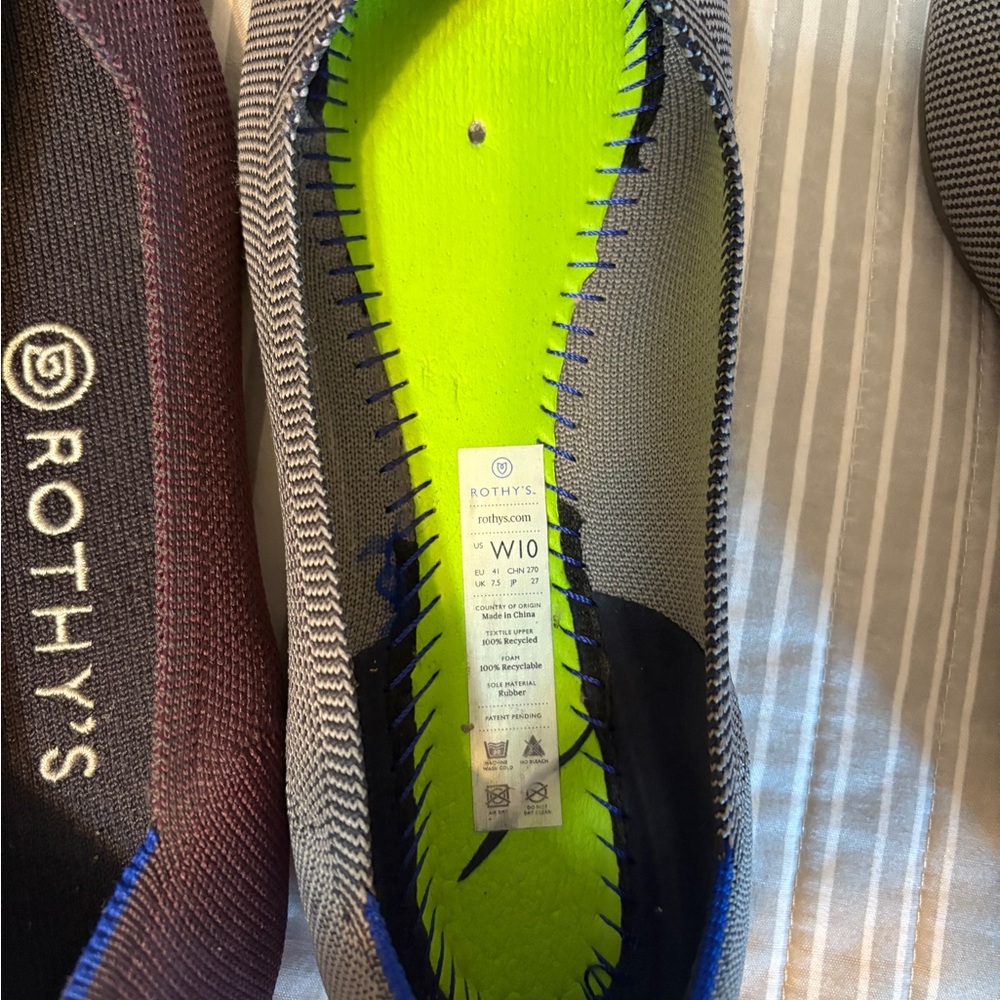 Rothy's Women's The Point Flats - Black, Purple, and Gray bundle, All Size 10 - Picture 8 of 8
